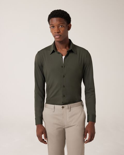 Slim Travel Shirt, Khaki, hi-res